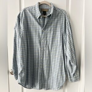 NaturaLife Men's 100% Cotton Plaid Button Down Size Large